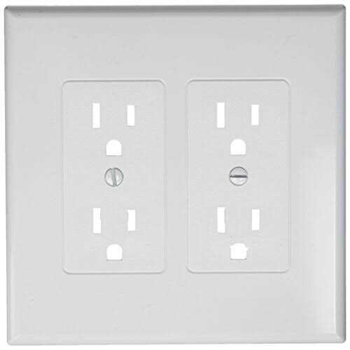 Hubbell Taymac 5 Pack 2602W Masque Revive 2 Gang Duplex Cover Up Wall Plate White - Image 4