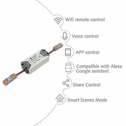 eMylo WiFi Switch eMylo Smart WiFi Relay Switch Wireless Light Remote Control Module for Smart Home Automation Compatible with Alexa - Image 3