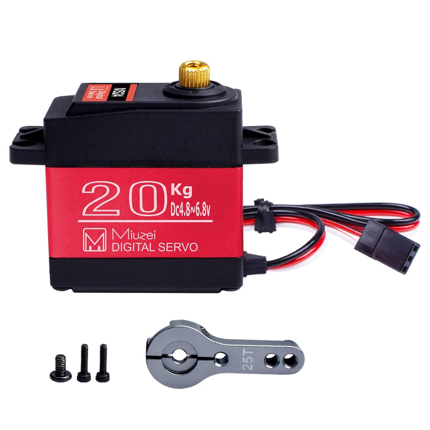 Miuzei 20kg Digital Servo Ds3218mg RC Servo Motor High Torque Servo Metal Gear Waterproof Servo for R/C Car Robot