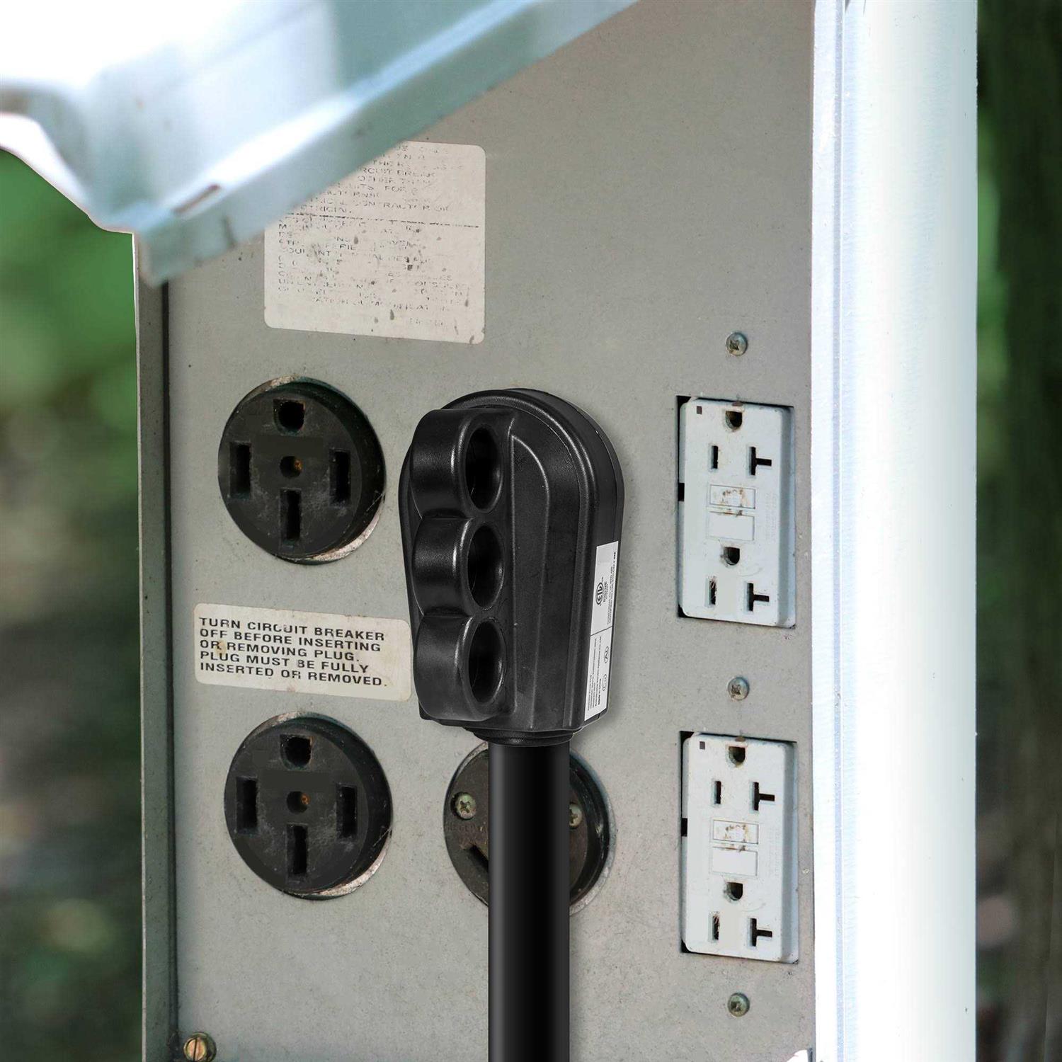 True Mods NEMA 14-50P 125/250V 50A RV Power Cord Male Replacement Socket Plug for 6/3 + 8/1 AWG 4-Wire Cord - Image 3