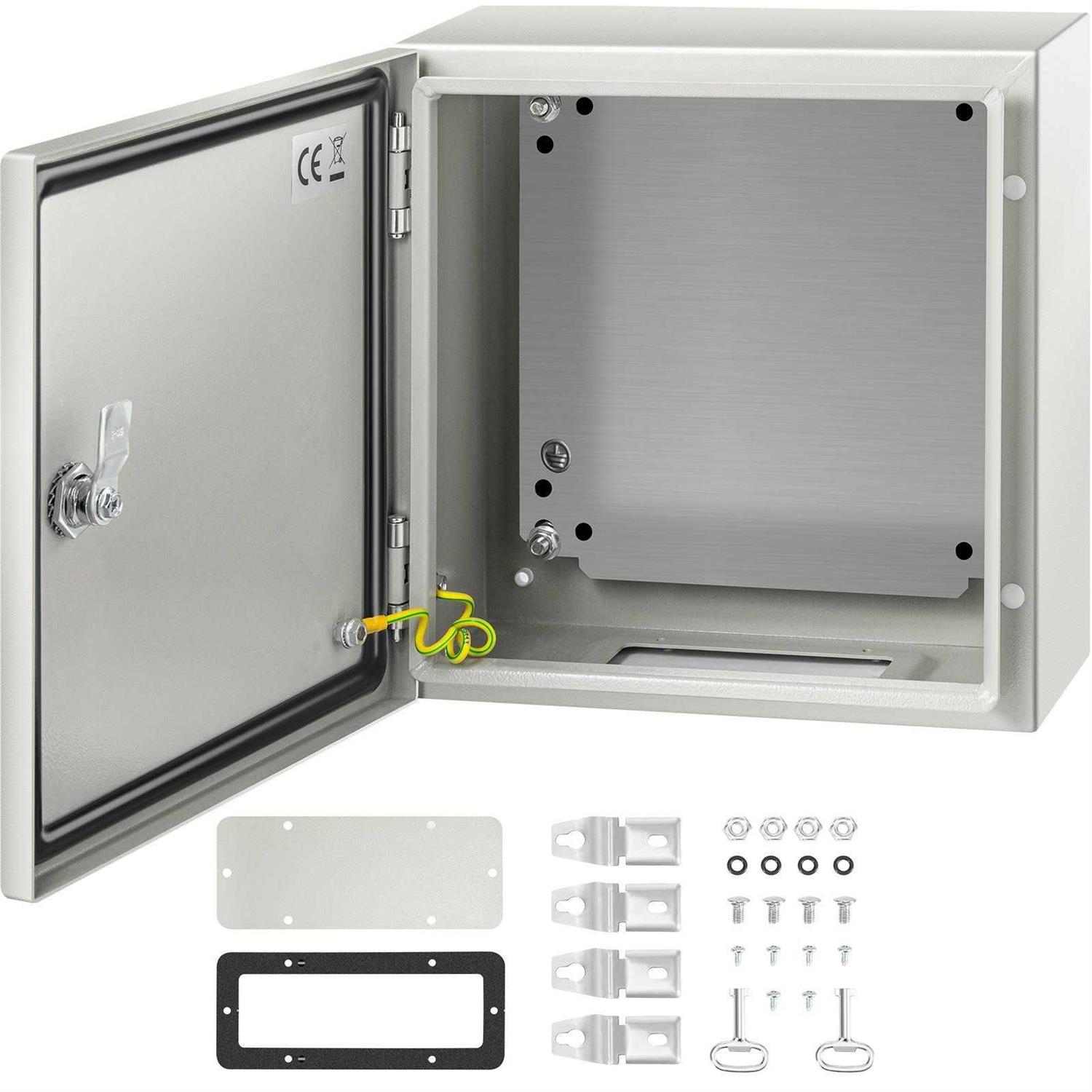 VEVOR NEMA Steel Enclosure 12 x 12 x 6'' NEMA 4X Steel Electrical Box IP66 Waterproof & Dustproof Outdoor/Indoor Electrical Junction Box DQXJSTCFS30X30X15V0