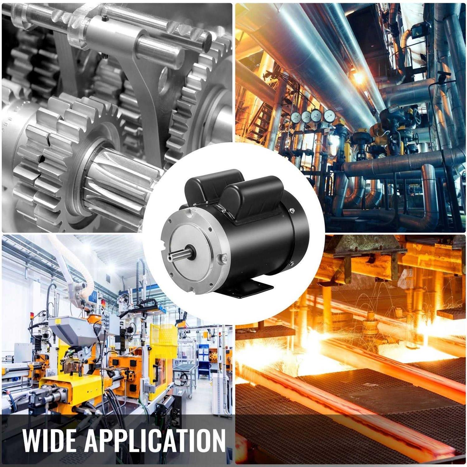 VEVOR 1.5 Hp Electric Motor 56C Frame Single Phase TEFC 115230 V 141556C DJS141556C0000001V6 - Image 3