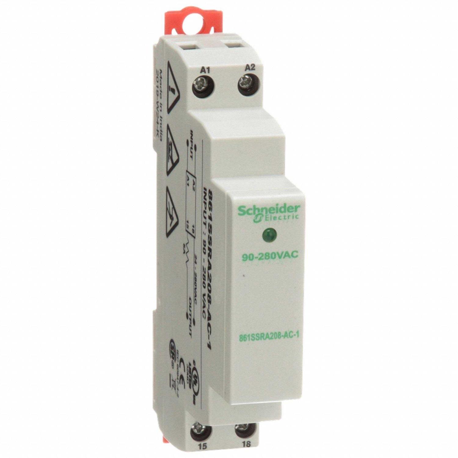 Schneider Solid State Relay DIN-Rail & Surface Mounted 8 A Max Output Current 861SSRA208-AC-1