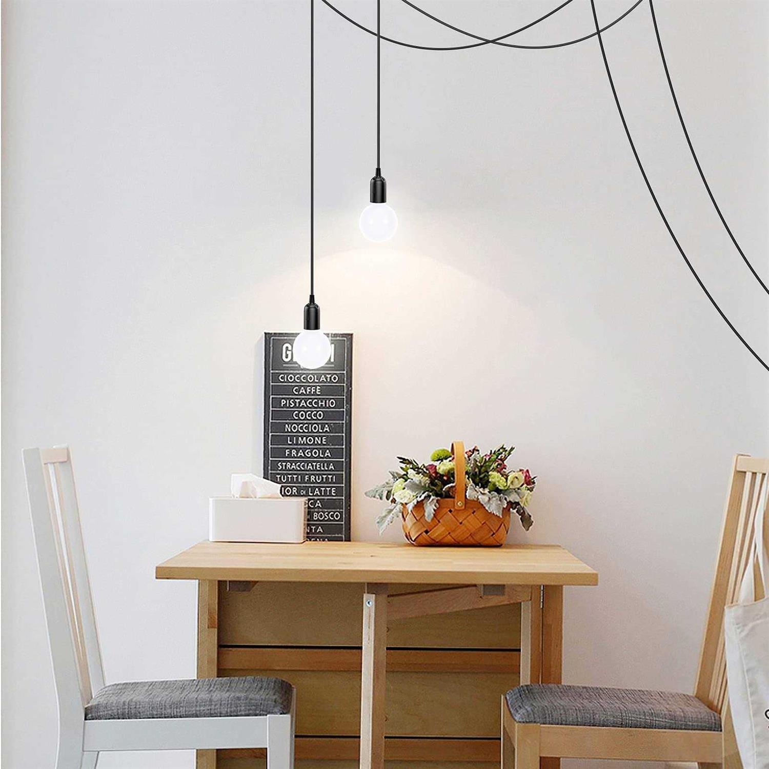 AryaLight 2-Pack Hanging Light Cord,15 ft Plug in Pendant Light Cord with On/Off Switch E26 E27 Socket Hanging Lantern Cord - Image 5