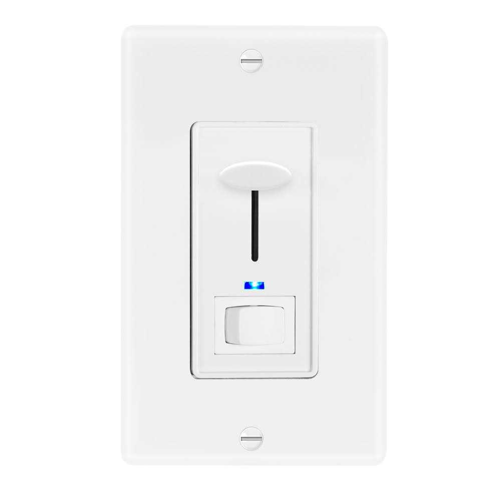 Maxxima Dimmer Electrical Light Switch Featuring Blue Indicator Light, Led Compatible, 3-Way/Single Pole Use, 600 Watt Max, Dimmable Lamp and