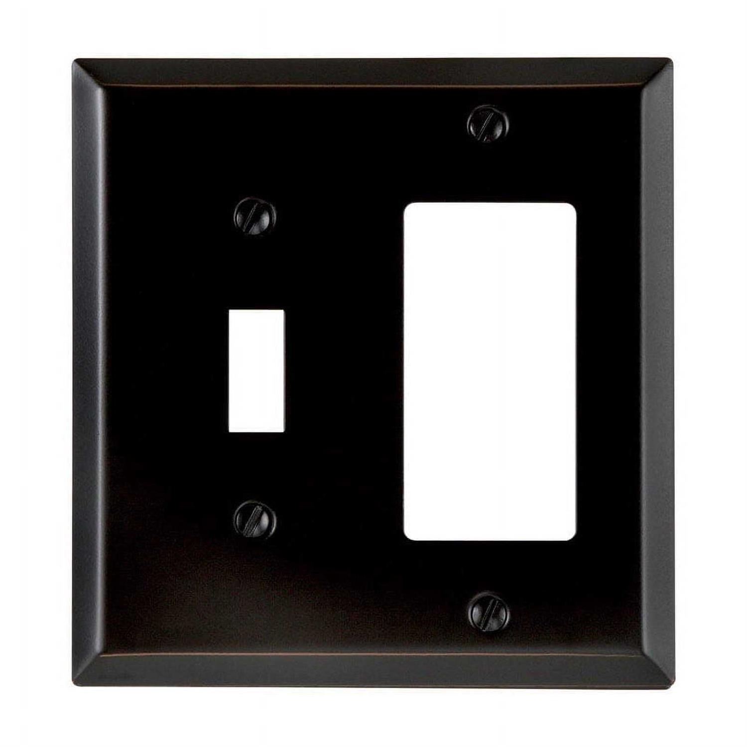Amerelle 2-Gang Stamped Steel Single Toggle/Rocker Wall Plate