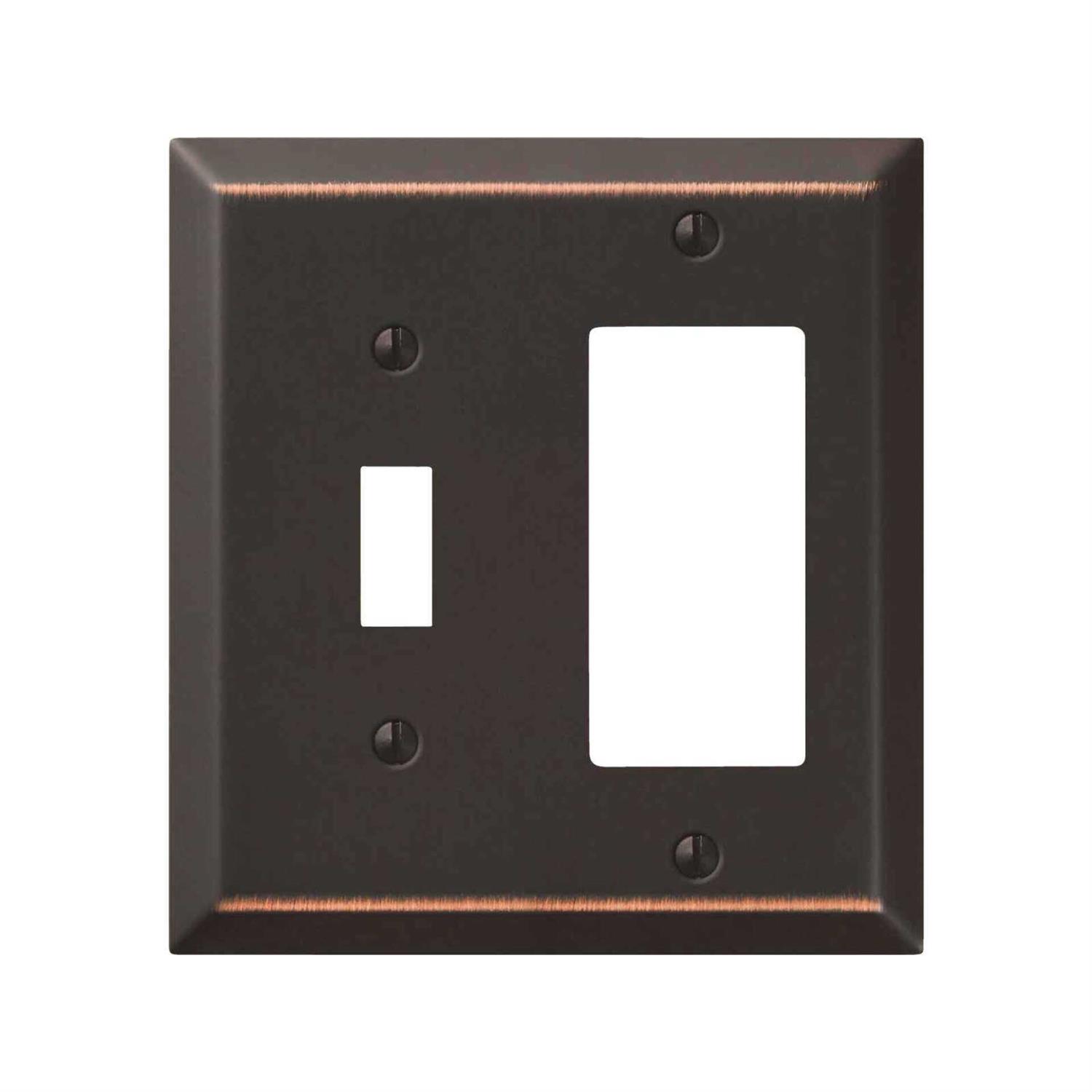 Amerelle 2-Gang Stamped Steel Single Toggle/Rocker Wall Plate - Image 2