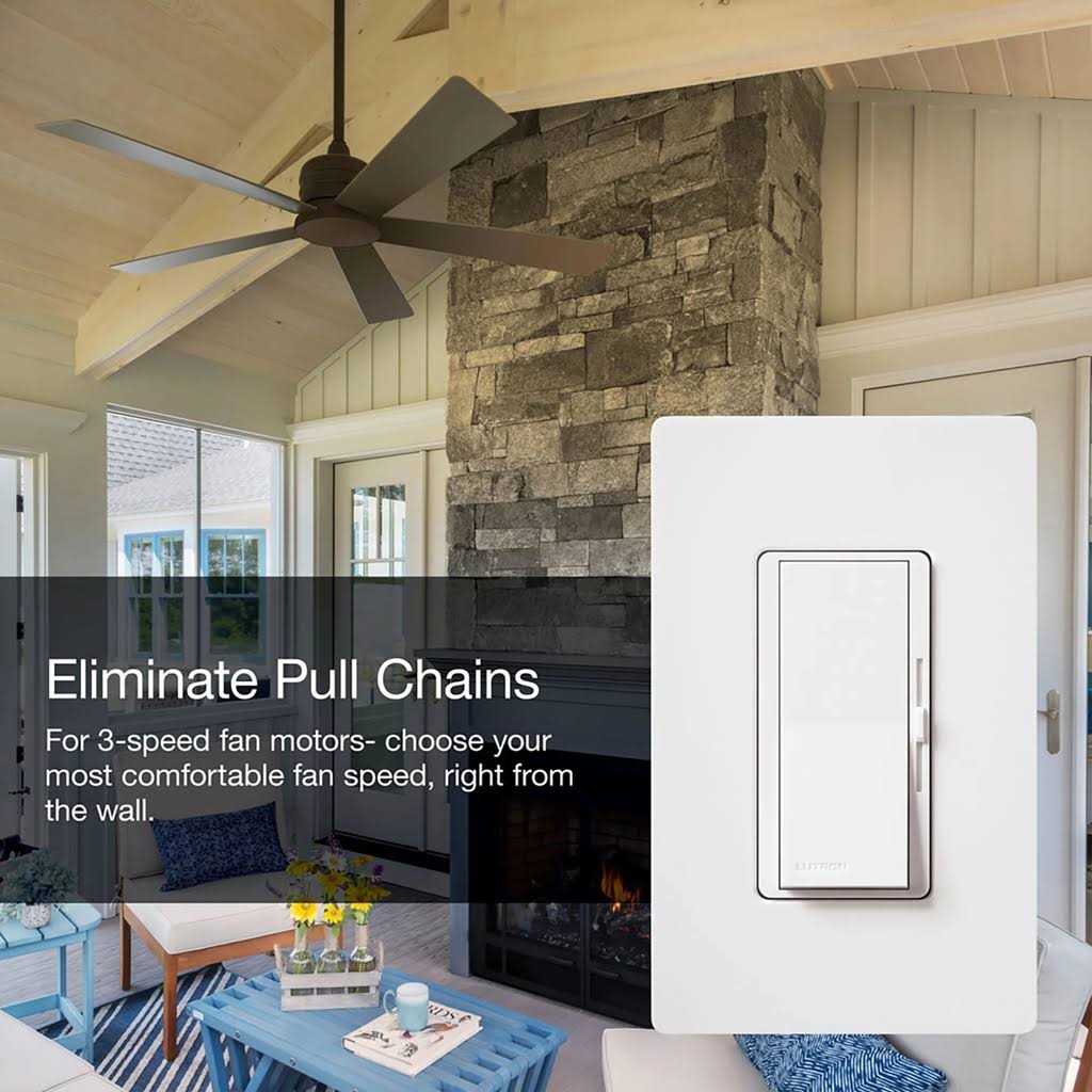 Lutron DVFSQ-F-WH Diva 1.5A 3-Speed Fan Control - Image 2