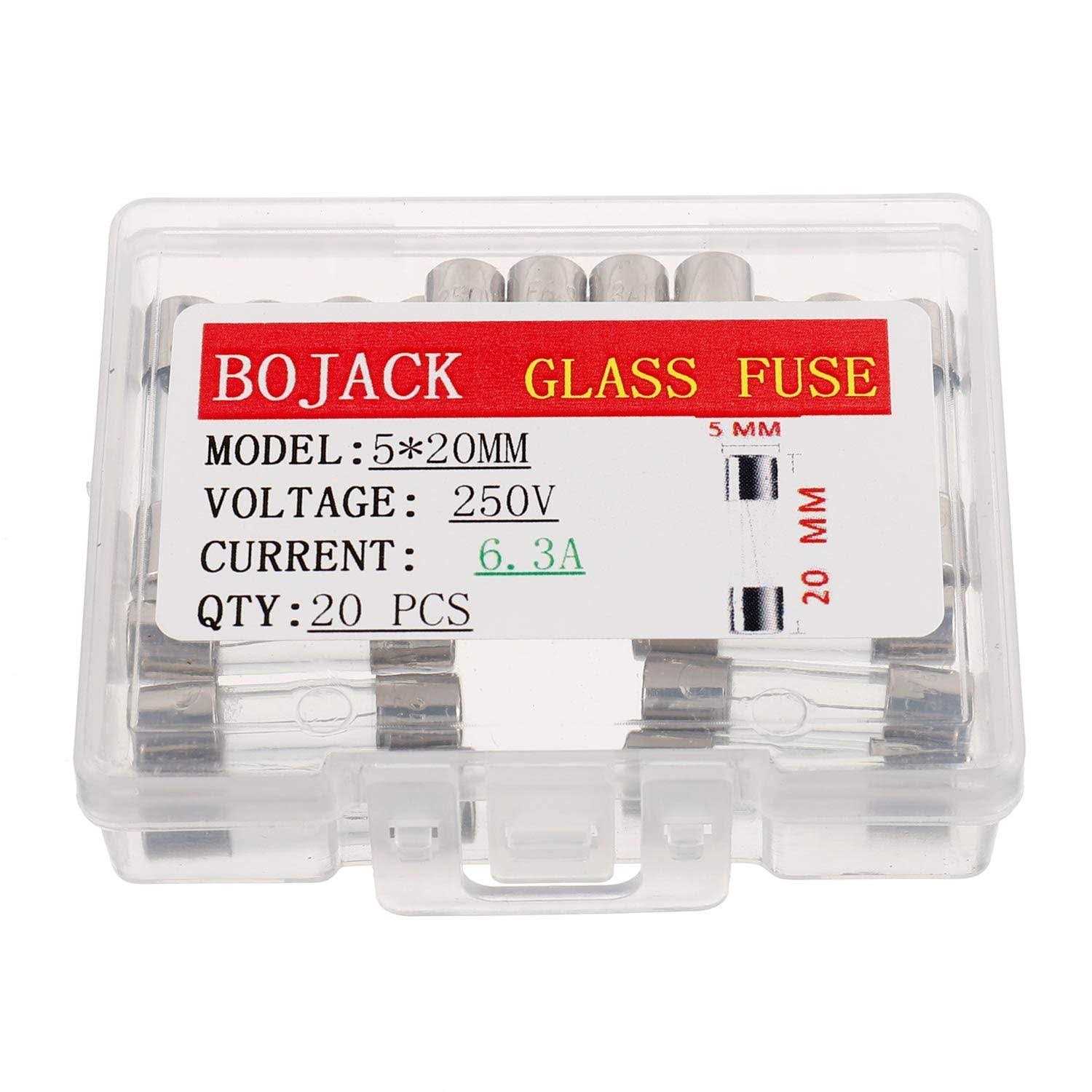 BOJACK 5x20mm 6.3A 6.3amp 250V 0.2x0.78 Inch F6.3AL250V Fast-Blow Glass Fuses - Image 5