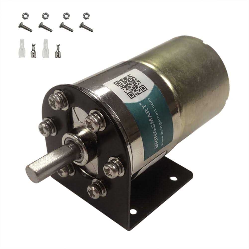 Bringsmart 37mm Diameter Gearbox with Bracket Micro DC 12V Geared Motor Centric Ouput Shaft Gear Motor Large Torque Reduction Motor