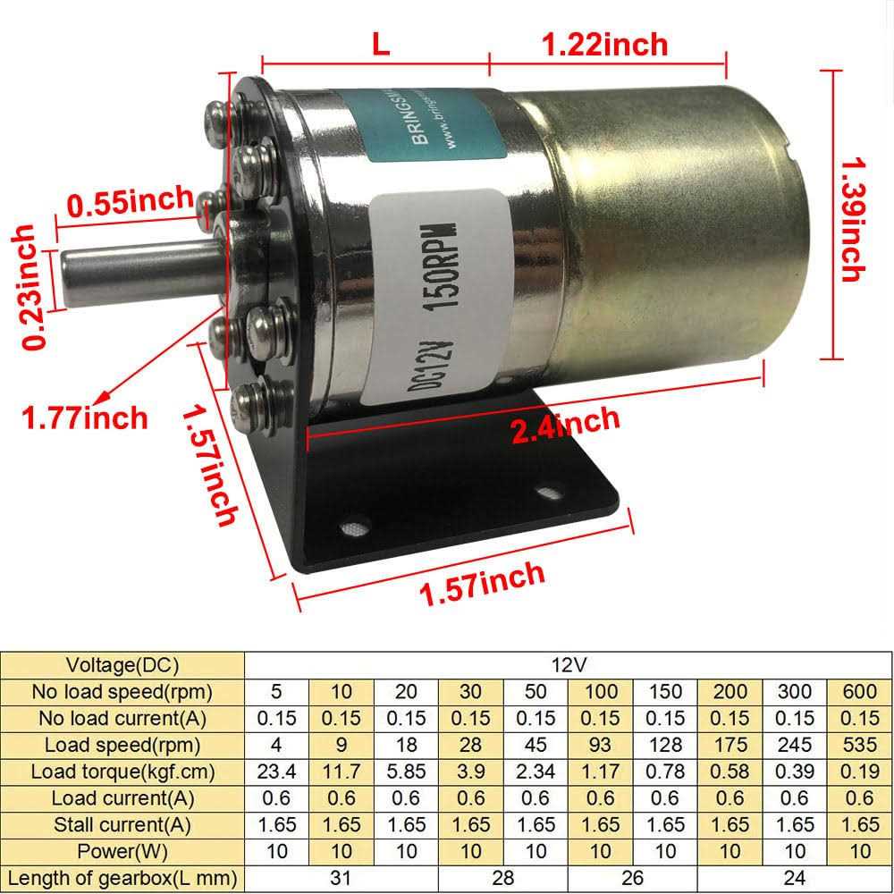 Bringsmart 37mm Diameter Gearbox with Bracket Micro DC 12V Geared Motor Centric Ouput Shaft Gear Motor Large Torque Reduction Motor - Image 3