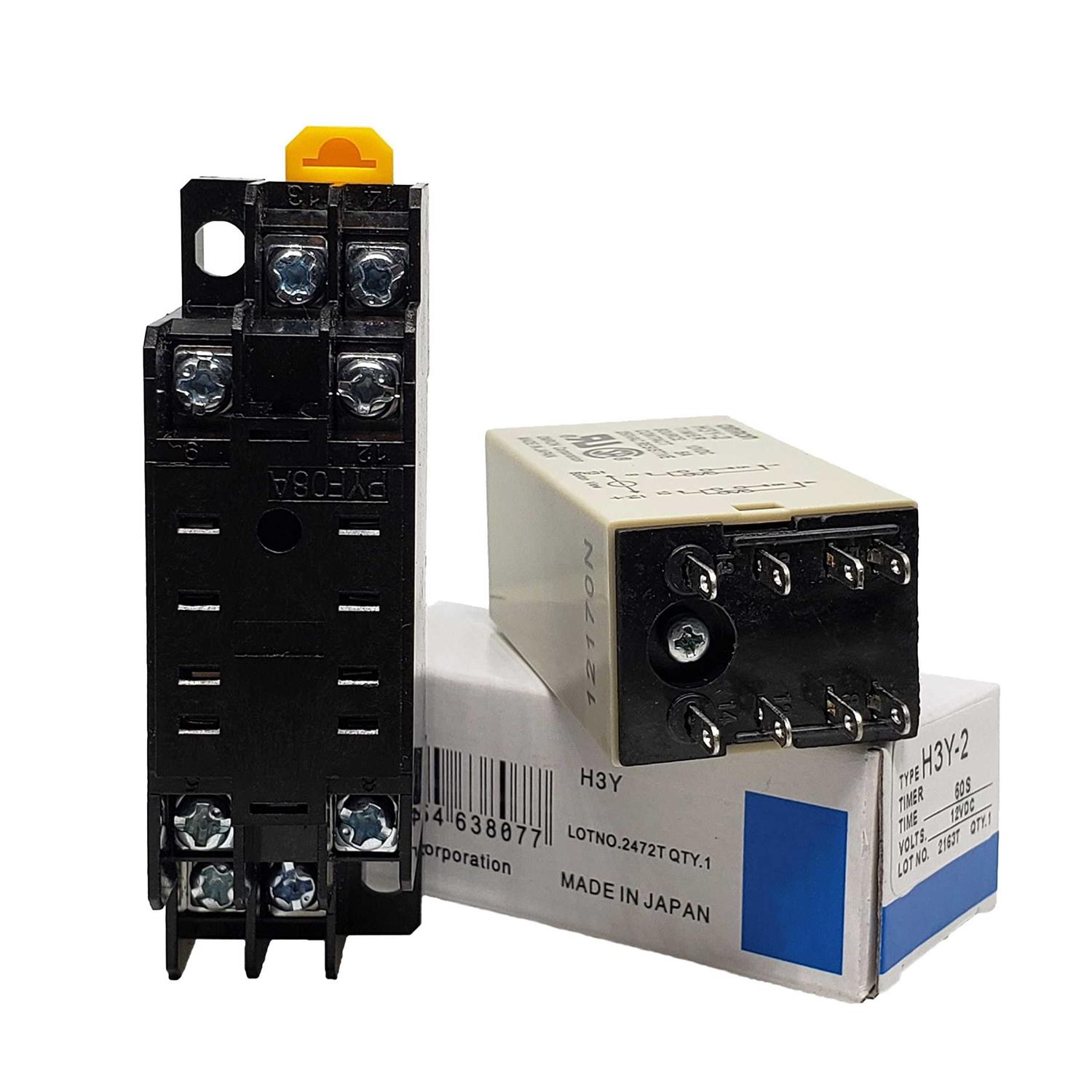 LJJDSLYU AC 110V Delay Timer Time Relay H3Y-2 0-60S Second & Base Socket DPDT - Image 3