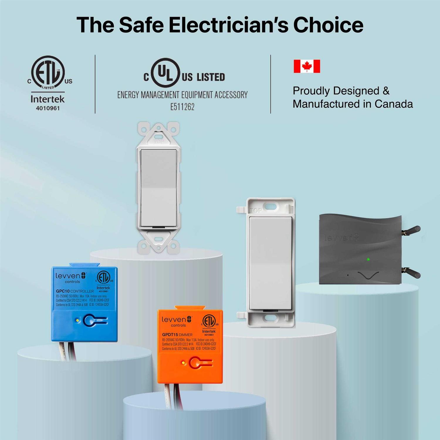 Levven Single-Pole Dimming Wireless Switch Kit Decora Style Switch - Image 3