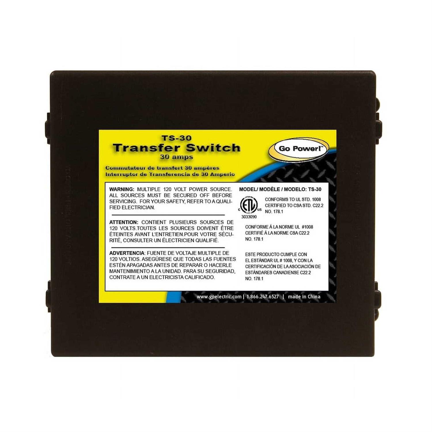 Go Power 30 Amp Transfer Switch 64403