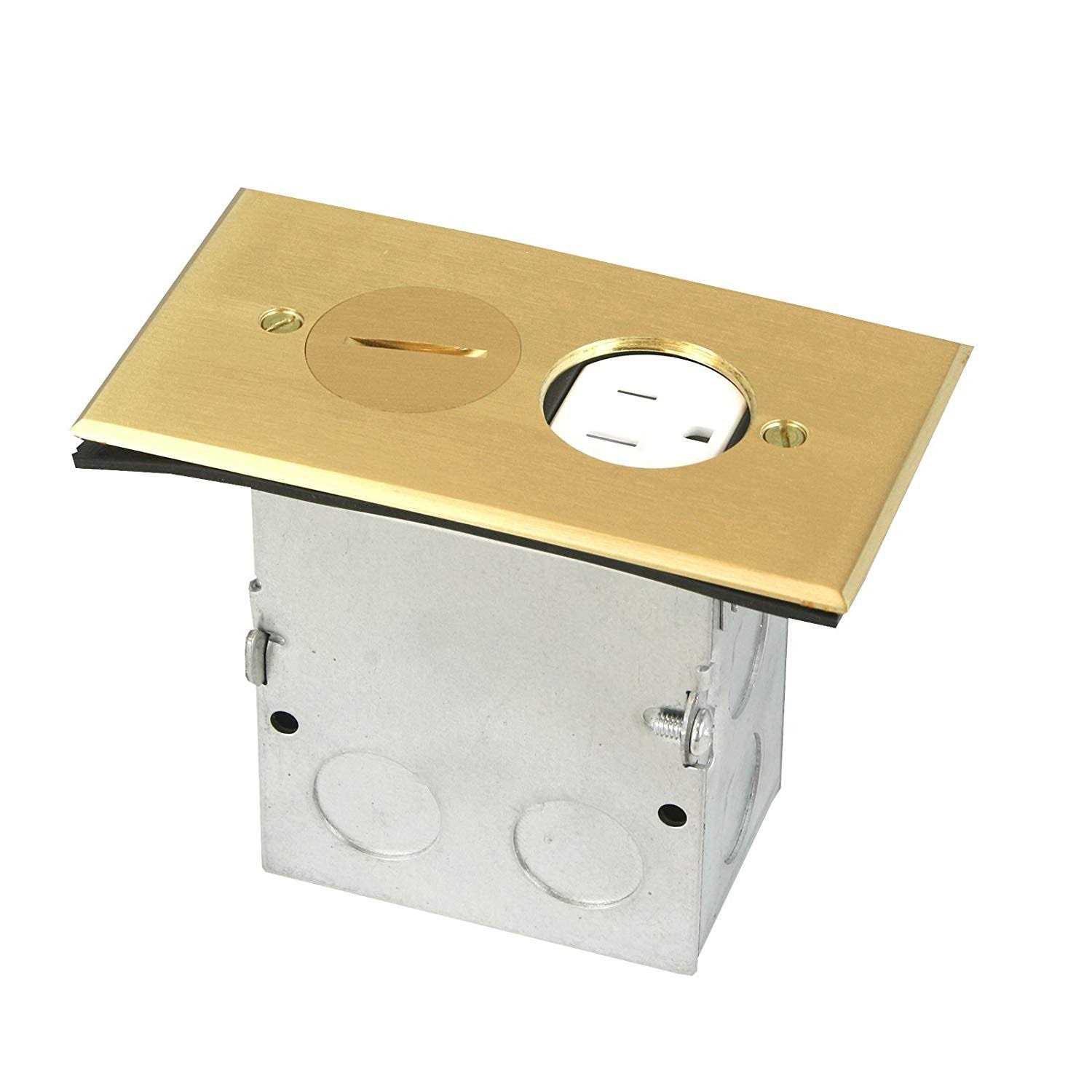 Enerlites 975506-C 1-Gang Floor Box Assembly with Duplex Tamper & Weather Resistant Receptacle - Image 2