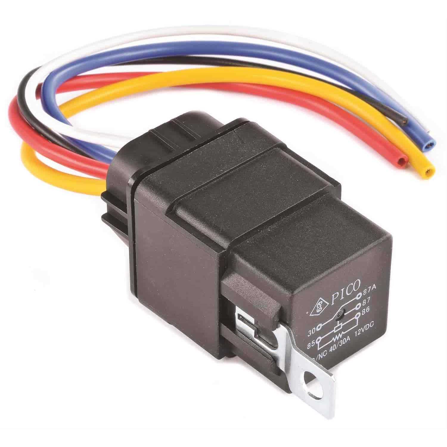 JEGS 10556 Waterproof Relay & Pigtail 30 Amp Sealed Connector 6 Long Wires on Pi