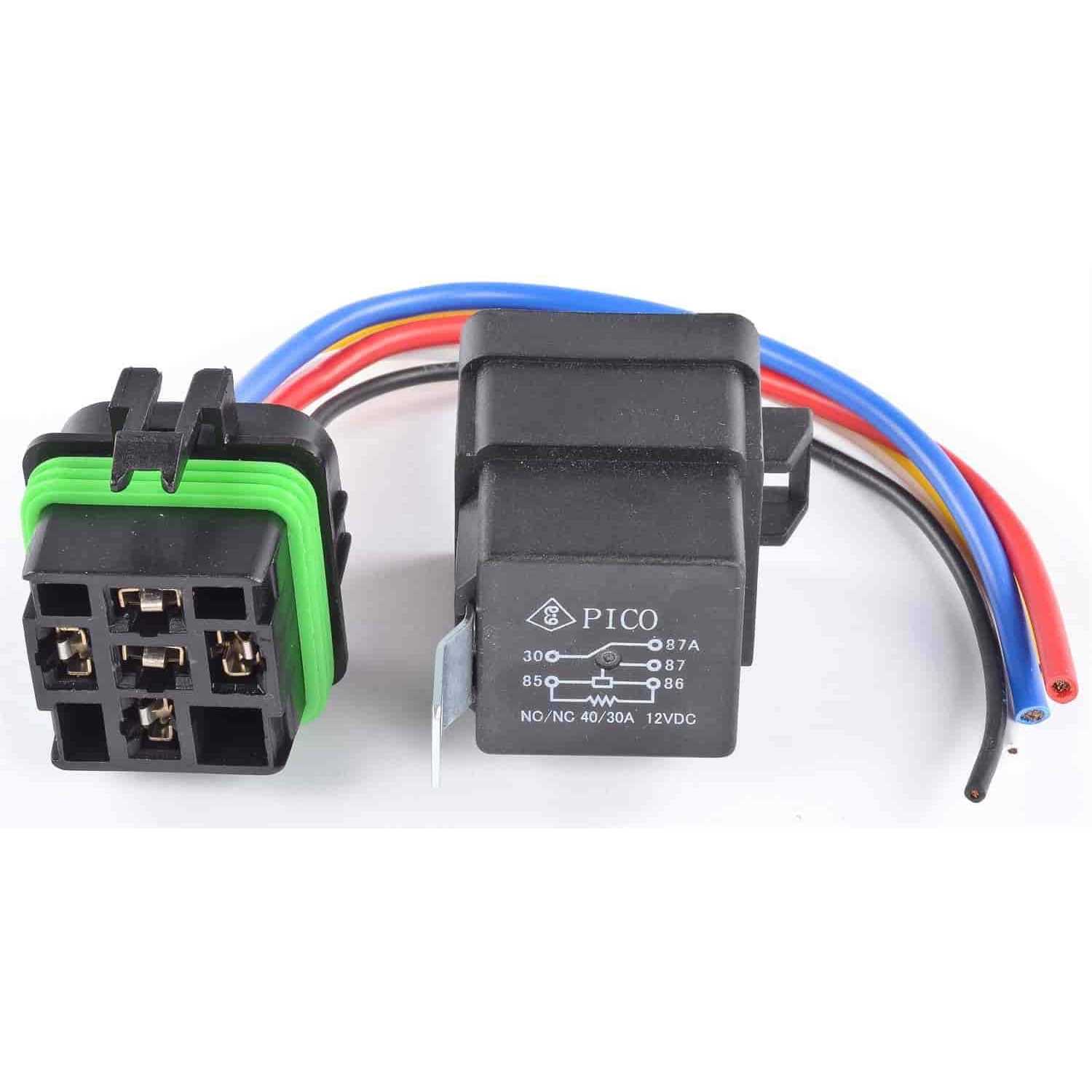 JEGS 10556 Waterproof Relay & Pigtail 30 Amp Sealed Connector 6 Long Wires on Pi - Image 2