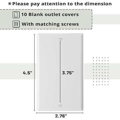 Bates Blank Wall Plate Wall Plates Pack of 10 Wall Plate Cover - Image 5