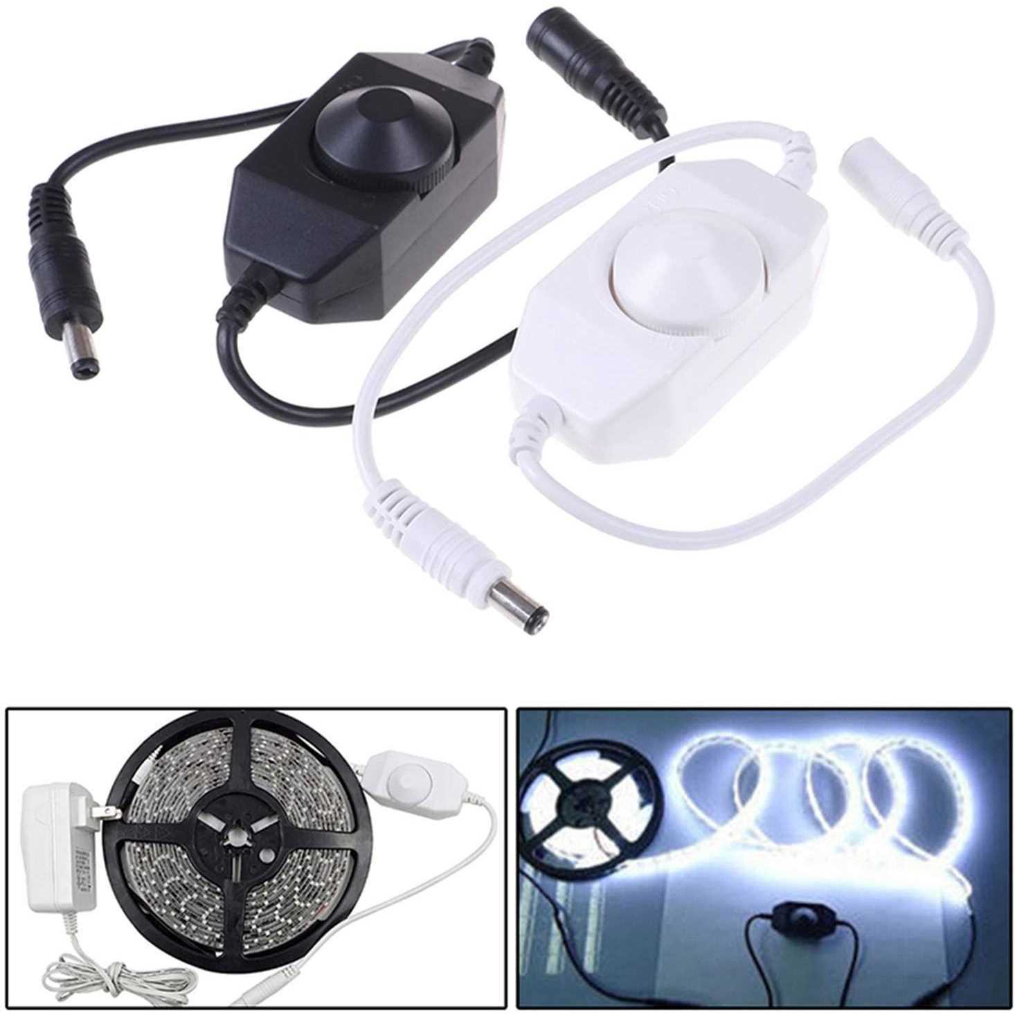 Maxmoral 1pc DC 12V 24V LED Strip Dimmer Switch with DC Female Male Adapter Single Color Mini LED Lamp Lighting Accessories Brightness Adjustable - Image 2