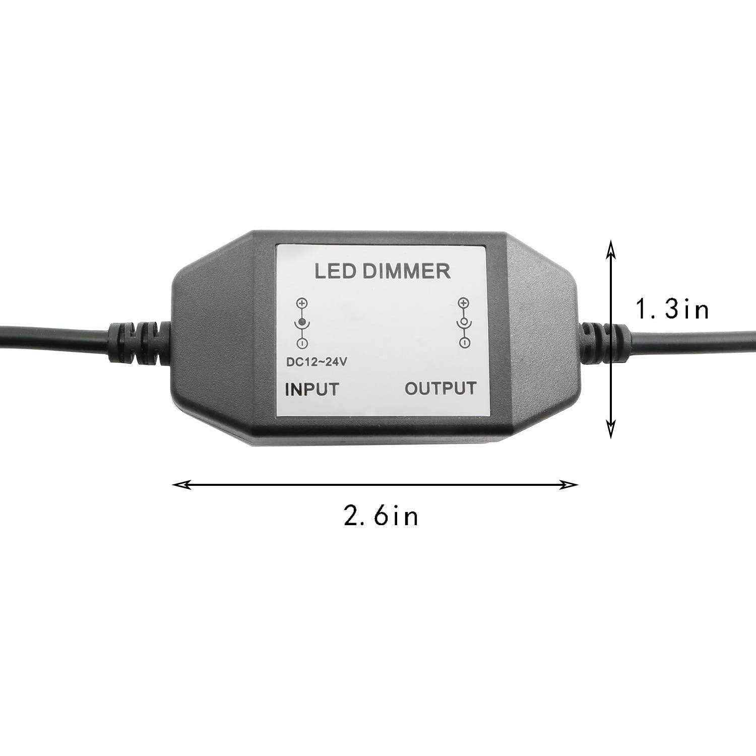 Maxmoral 1pc DC 12V 24V LED Strip Dimmer Switch with DC Female Male Adapter Single Color Mini LED Lamp Lighting Accessories Brightness Adjustable - Image 4