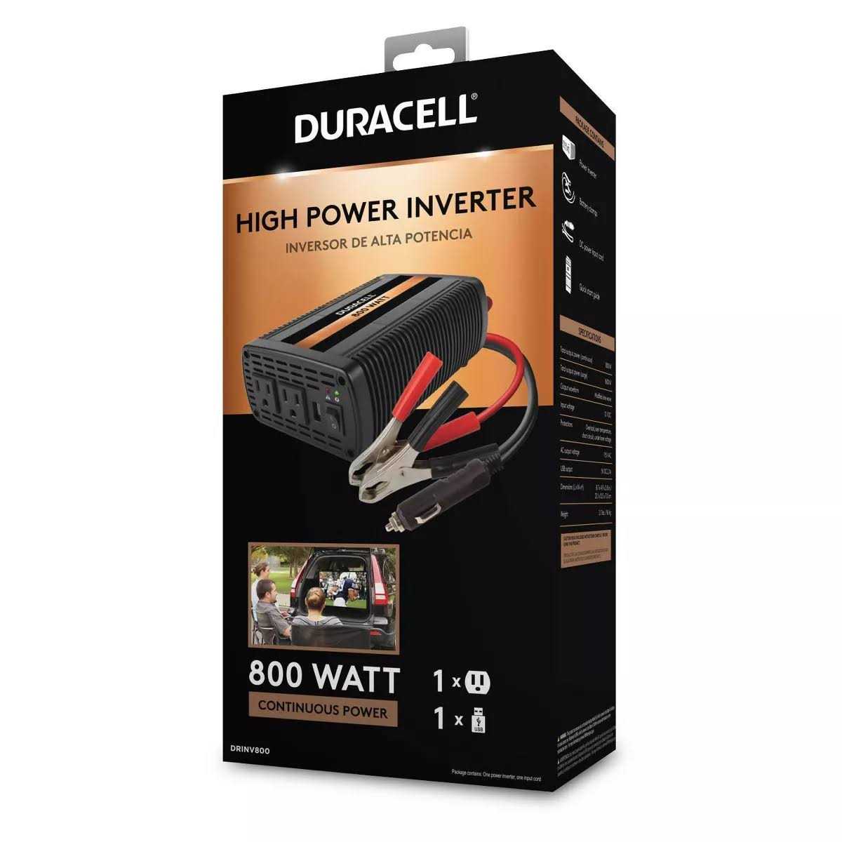 Duracell High Power Power Inverter - 800W - DC 12V - Image 5