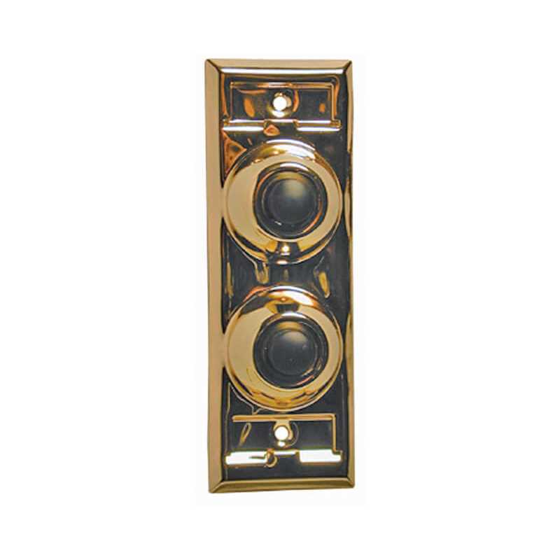 Lee Electric Bc203 Brass Wired Classic Two Gang Family Unlighted Push Button