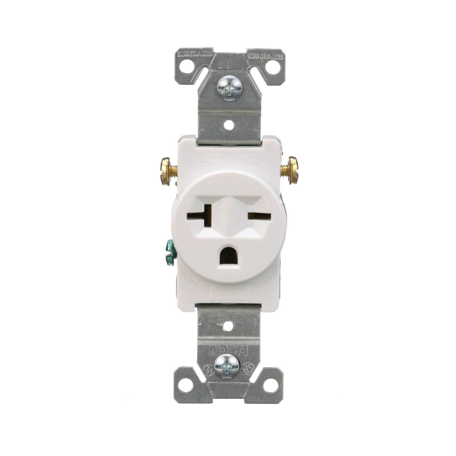 Eaton 20-Amp 250-volt Commercial Round Outlet 1876W-BX-LW - Image 2