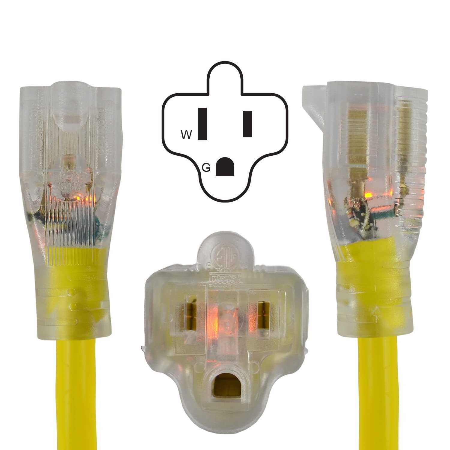 Conntek 20251-100 15 Amp Indoor/Outdoor SJTW 12/3 Extension Cord - Image 2