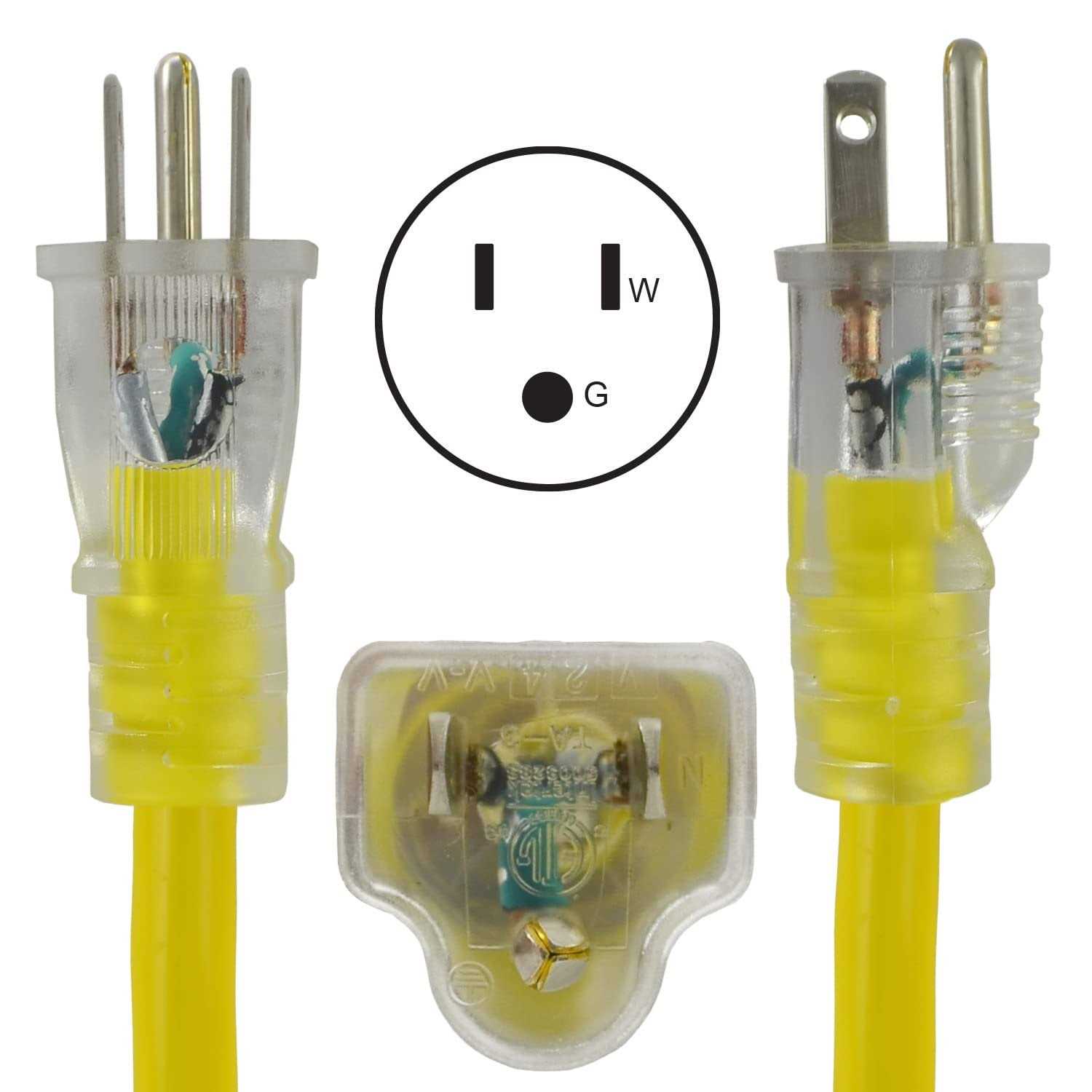 Conntek 20251-100 15 Amp Indoor/Outdoor SJTW 12/3 Extension Cord - Image 4