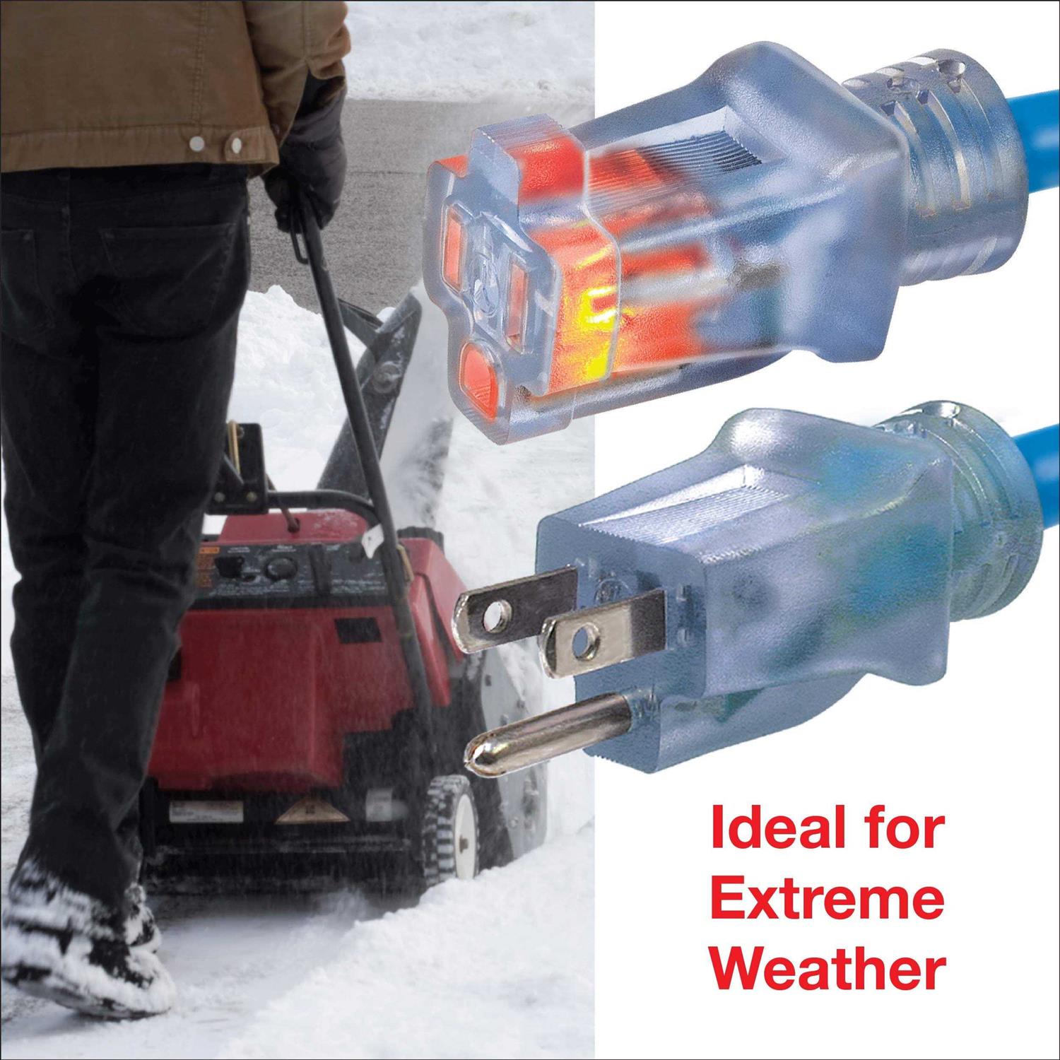 Clear Power 100 ft Heavy Duty Extreme Cold Weather Outdoor Extension Cord 163 Sjtw - Image 2