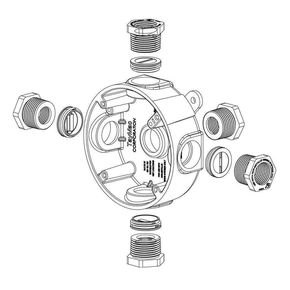 Taymac Plastic Outlet Box PRB57550WH - Image 4