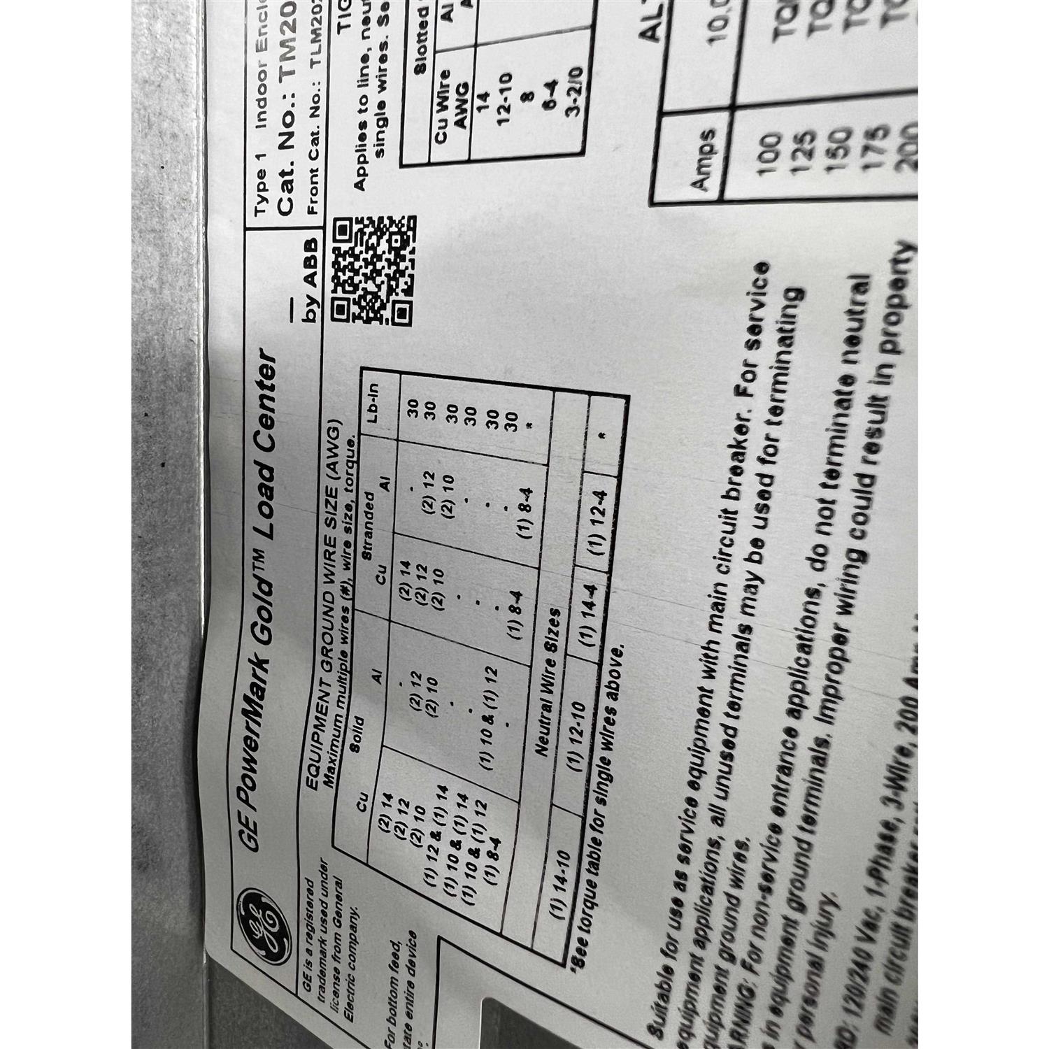 GE 200 Amp 20-Space 40-Circuit Main Breaker Indoor Load Center Contractor Kit - Image 4