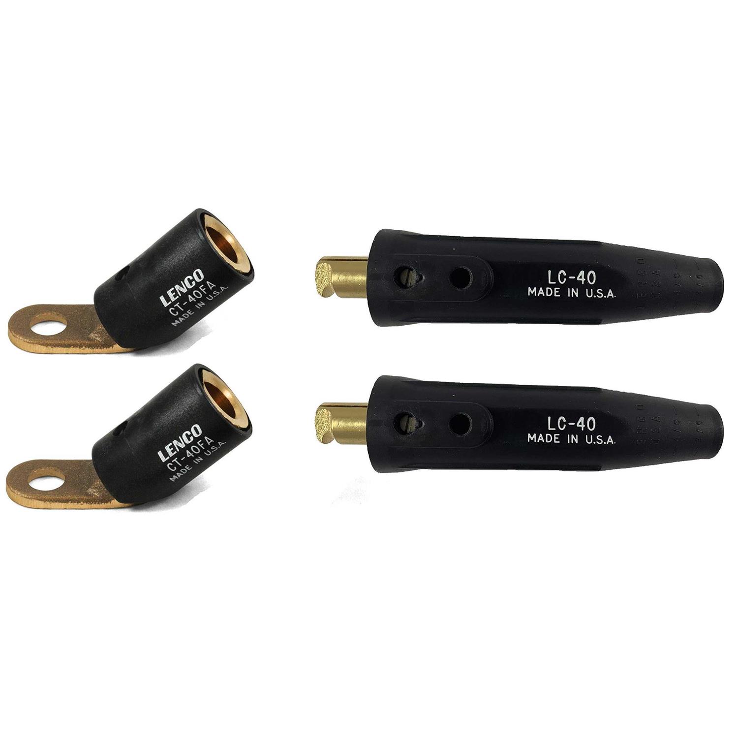 Combo 2 Each Lenco 08030 Ct-40fa Terminal Lug & 2 Each LC-40 Cable Connector 05053 for Cable Sizes 1/0-2/0