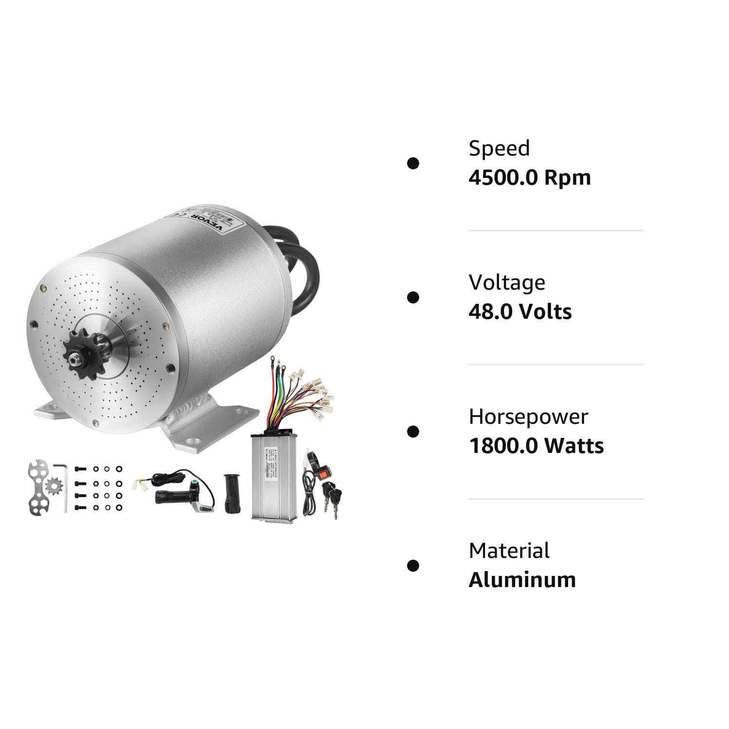 Vevorbrand Electric Brushless DC Motor,48V 2000W Brushless Electric Motor,4300 RPM High Speed Motor,w/ 34A Controller and Throttle Grip for Go Kart - Image 3