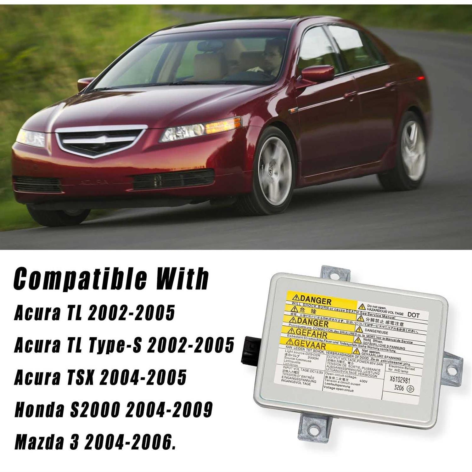 Boine Xenon HID Headlight Ballast with Igniter D2S Bulb Assembly Module Compatible with 2002-2005 Acura TL/TSX/TL Type-S - Image 3