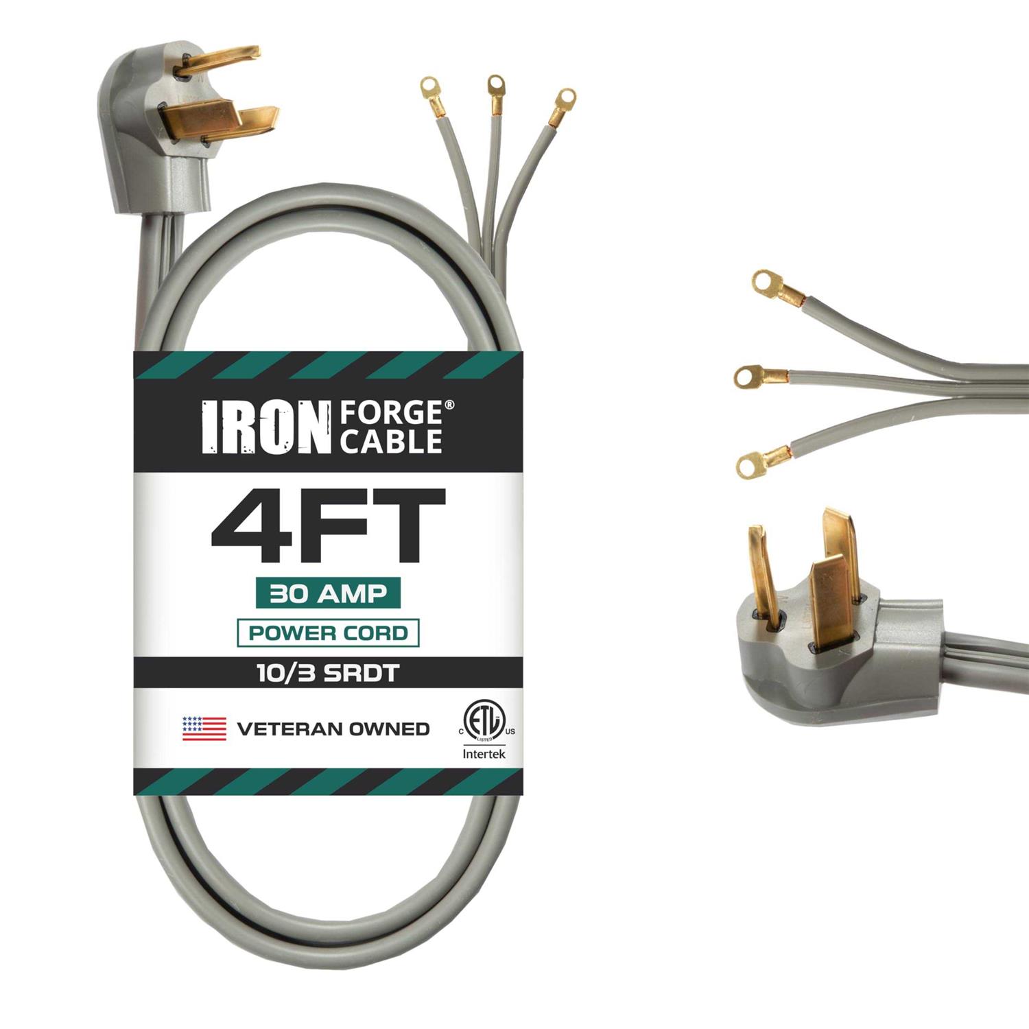 Iron Forge Cable 3 Prong Dryer Extension Cord 220V Extension Cord NEMA 10-30 Plug SRDT - Image 3
