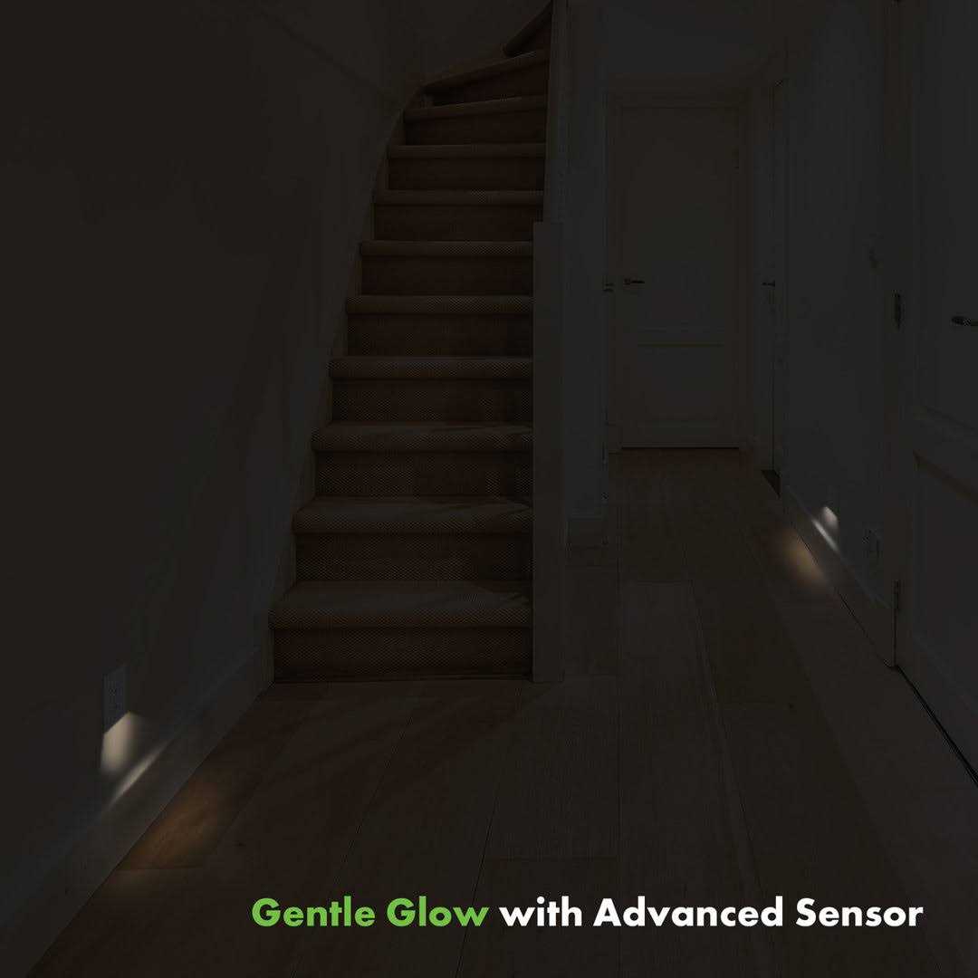 TOPGREENER 1-Gang Decorator/Rocker Outlet Plastic Screwless Midsize Wall Plate with Nightlight - Image 3