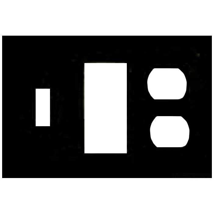 Mulberry 86503 3-Gang White Switch/Srm/Duplex