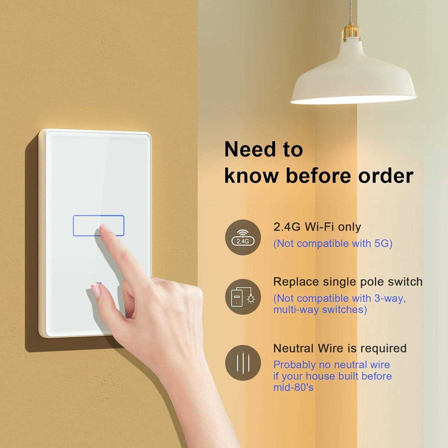 Lesim Alexa Light Switch Double Smart Wifi Light Switches - Image 4