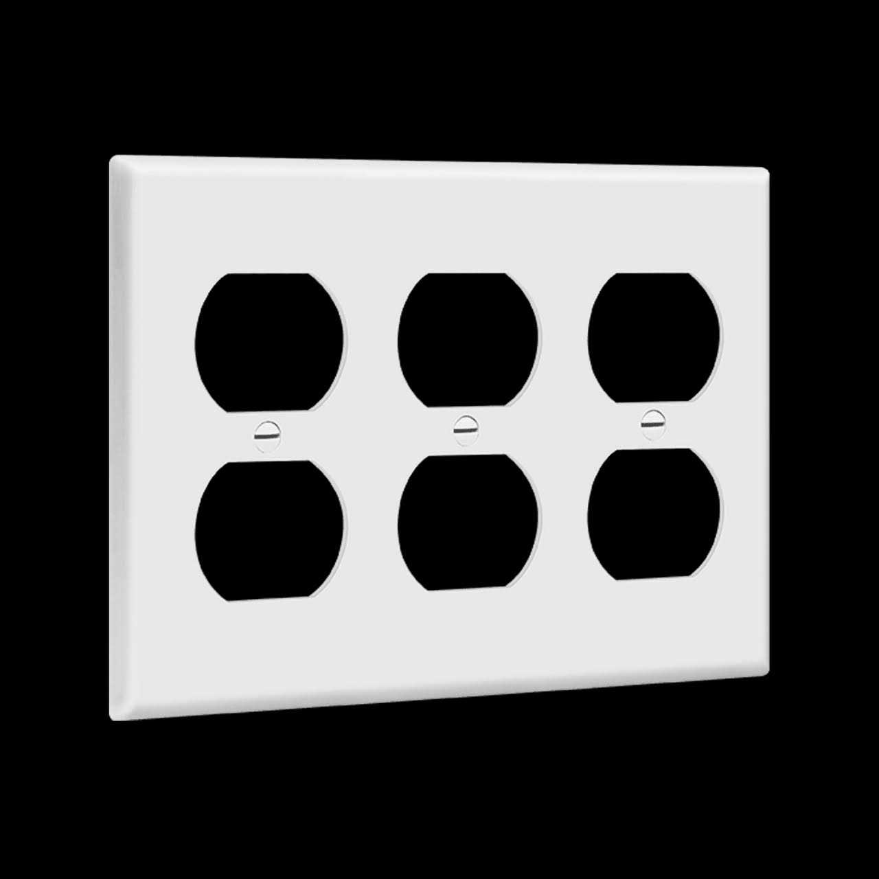 Enerlites 3-Gang Duplex Outlet Wall Plate 8823-W - Image 2