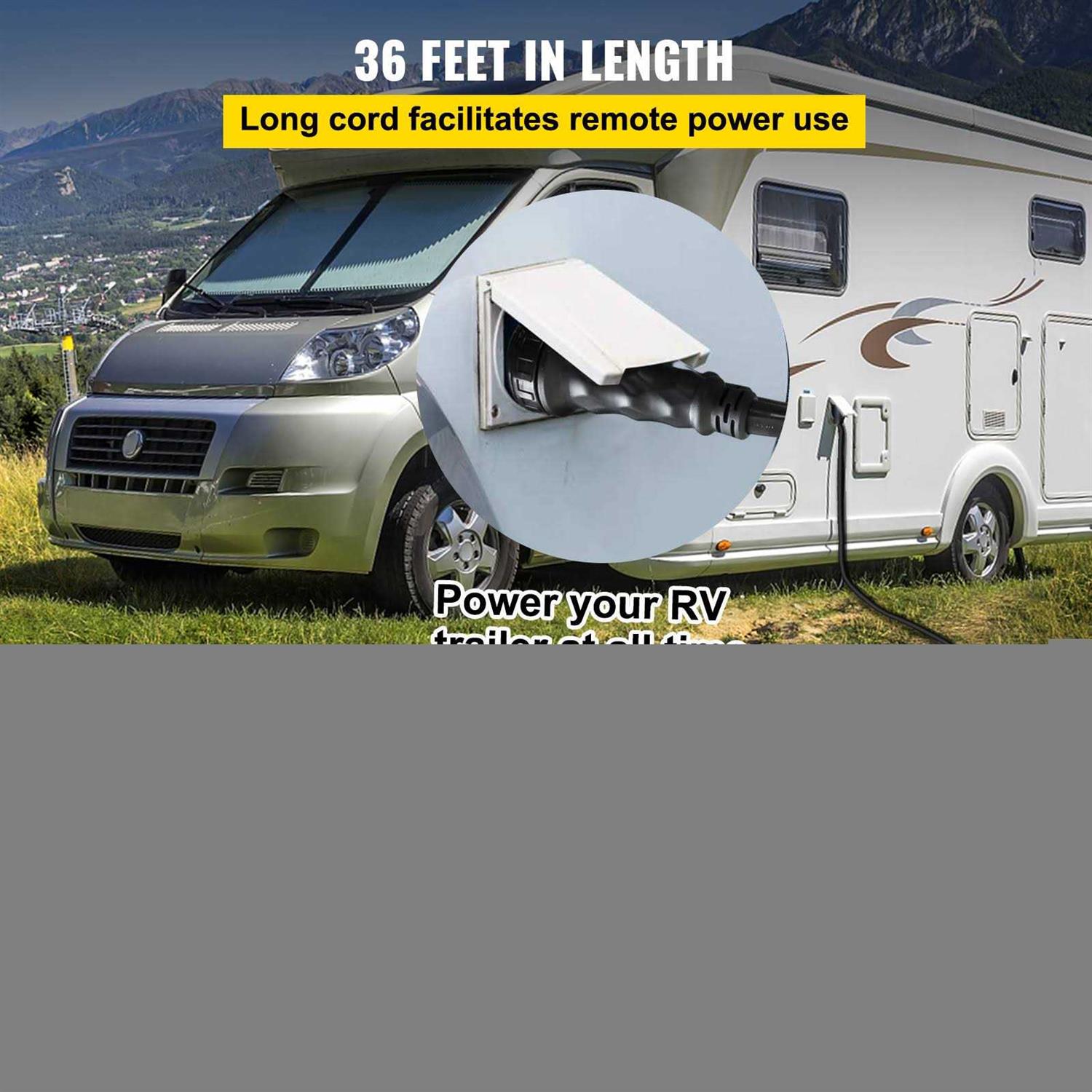 VEVOR RV Shore Power Extension Cord 36FT 50 Amp Weatherproof Heavy Duty 6/3 + 8/1 STW Twist Lock Cord 50 Amp RV Replacement Cor - Image 5