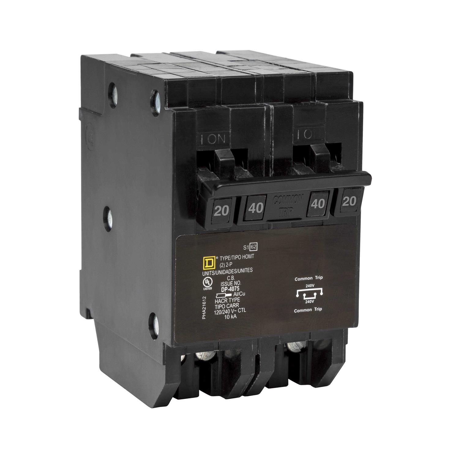 Square D HOMT220240 Homeline 2 Pole Miniature tandem Circuit Breaker