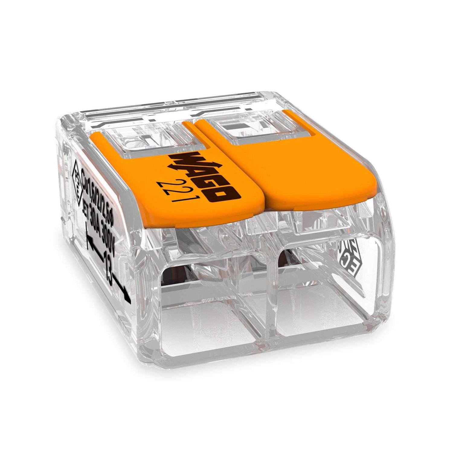 Wago 221-612 Lever-NUTS 10AWG 2 Conductor Compact Wire Connectors 10 PK