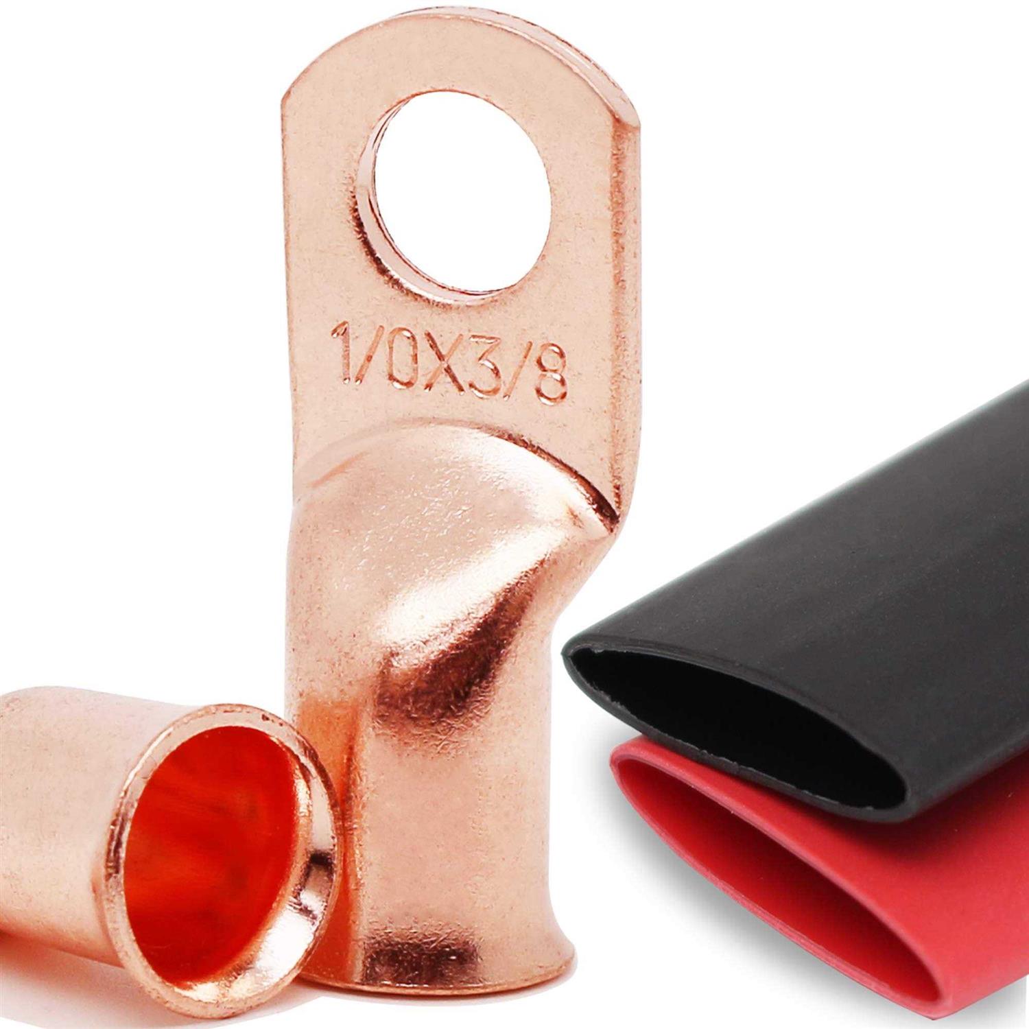 Tkdmr 10pcs 1/0 AWG-3/8 inch Battery Lugs,Heavy Duty Wire Lugs,Ring terminals,Battery Cable Ends,0 Guage terminals,Battery Terminal Connectors - Image 2