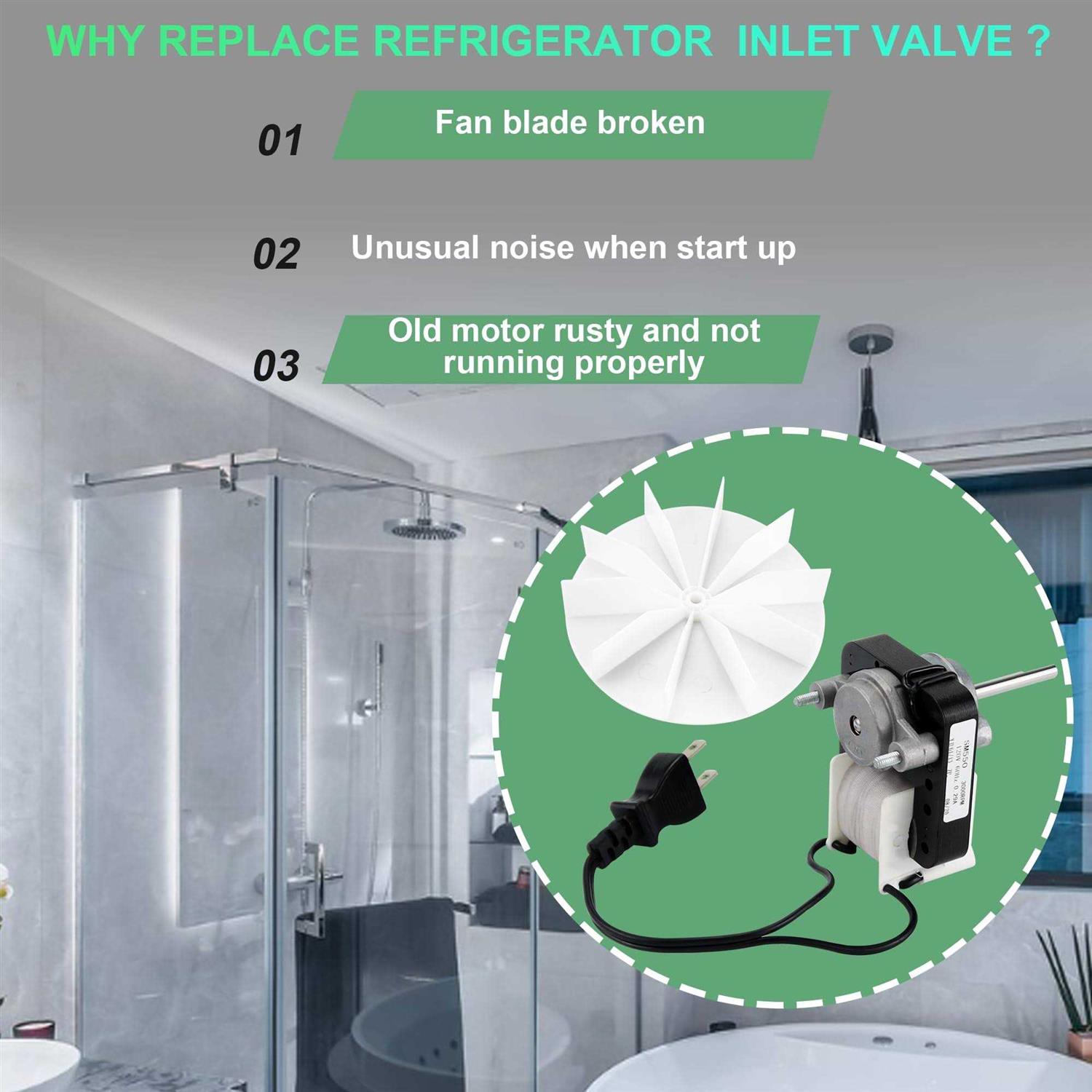 Appliancemate Universal Bathroom Vent Fan Motor Replacement Electric Motors Kit SM550 Fit for Nu-Tone Replaces C01575,65100 50 CFM - Image 5
