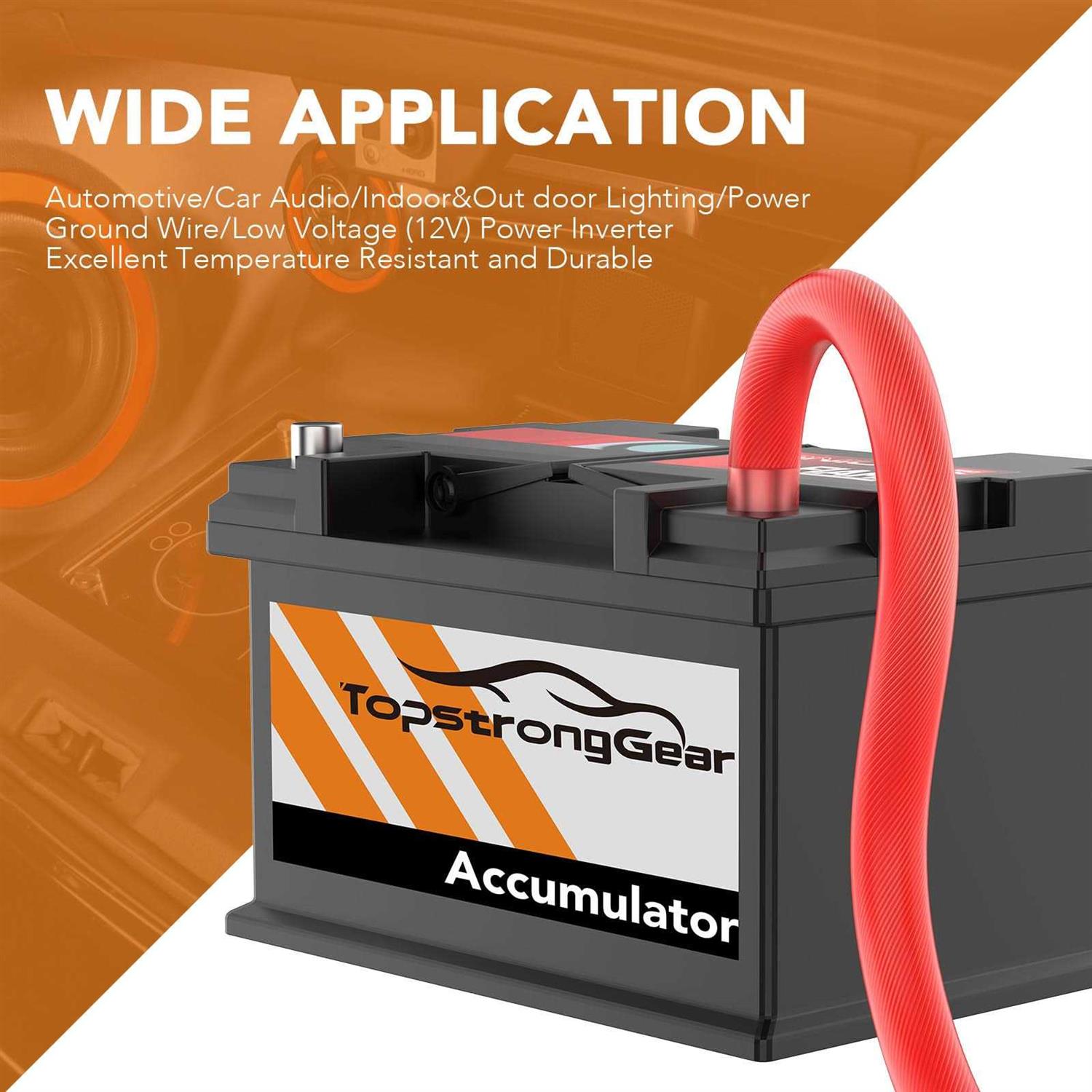 Topstronggear Gauge 25ft Black and 25ft Red Powerground Wire True AWG Power Wire-True Spec and Soft Touch Cable - Image 3