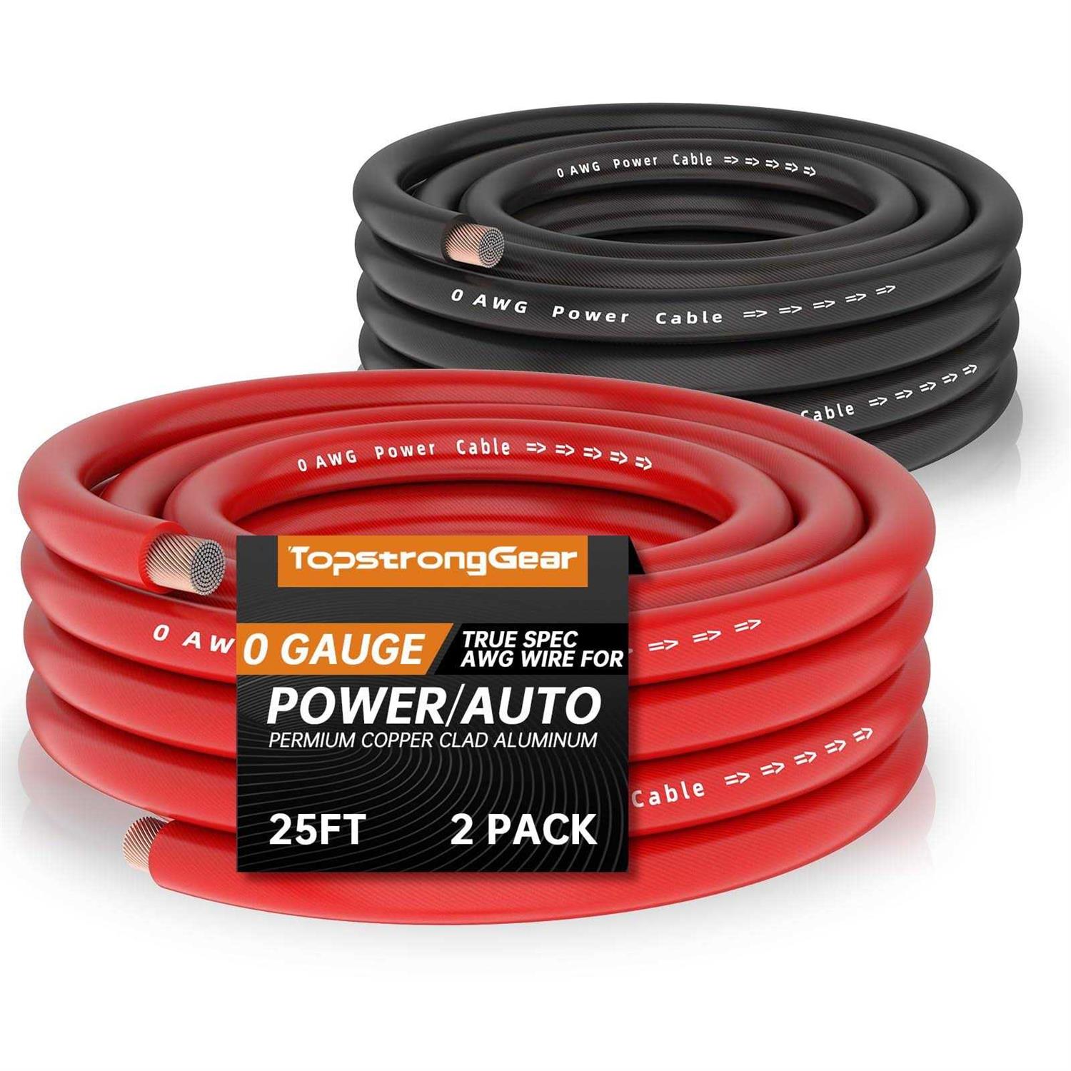 Topstronggear Gauge 25ft Black and 25ft Red Powerground Wire True AWG Power Wire-True Spec and Soft Touch Cable - Image 4