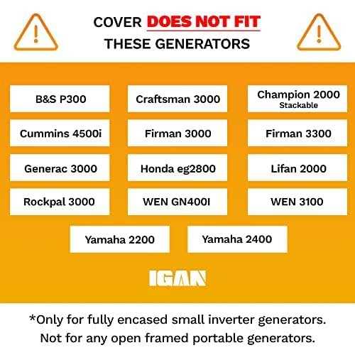 IGAN Small Inverter Generator Tent Cover While Running, Compatible for Honda and Most 1000~2300 Watts Generators - Image 3