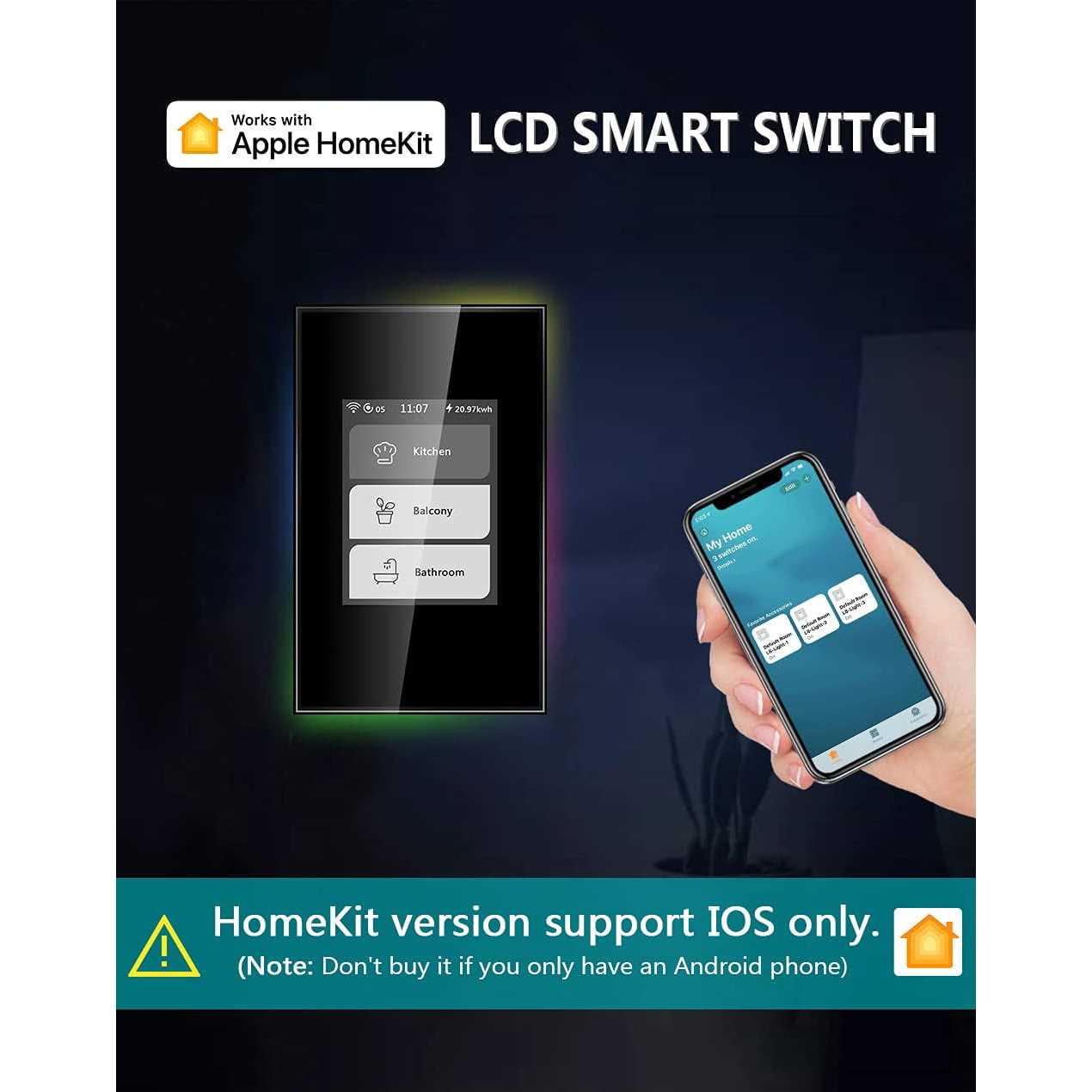 Smart Living&Technology Lcd Wi-Fi Light Switch SLT117 - Image 4