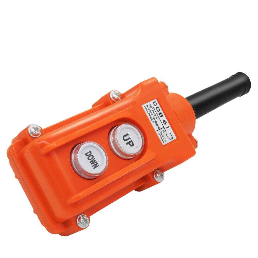 mxuteuk Rain Proof Up-Down Switch Control Station Crane Pendant Hoist Push Button Switch Momentary COB61-Up-Down